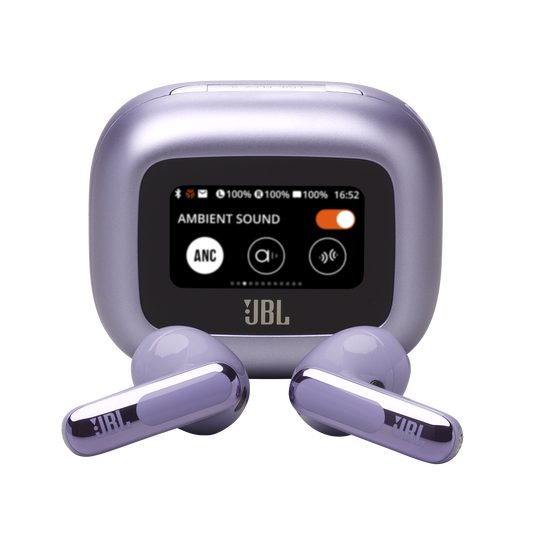 JBL Live Flex 3 - Purple - True wireless noise-cancelling open-stick earbuds - Hero